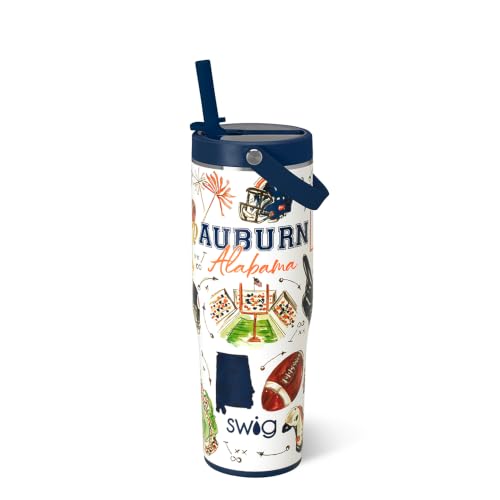 Swig Life 30oz Leakproof To-Go Tumbler with Handle, Tailgates in Auburn 30 Ounces