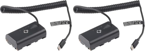 FocusFoto USB-C to NP-F550 Dummy Battery Adapter Cable for Sony NP-F970 NP-F570 NP-F750 NP-F770 F960 F530 F330 to Power Camera Field Monitor Video LED Light DSLR Mirrorless Camera (Pack of 2) 35-100cm/13.8in-39.3in (Pack of 2)