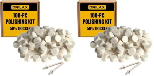 DRILAX 1/2-inch polishing buffing wheel kit with thick felt pads and mandrels for rotary tools like Dremel