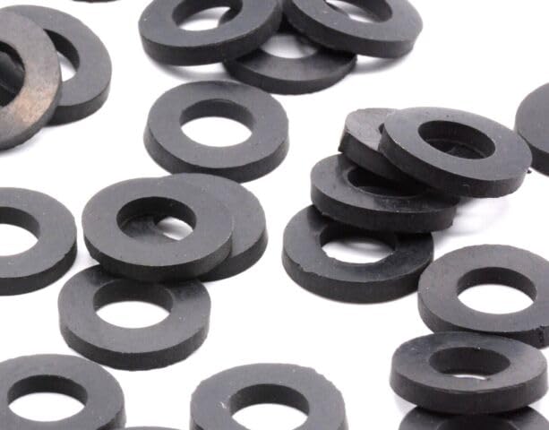 Generic 7/16-inch ID x 1-inch OD EPDM rubber flat washers, 12-pack for electrical enclosures and equipment mounting