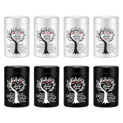 8-Piece Small Urns for Human Ashes, 2.7 Inch Mini Keepsake Urns for Human Ashes Set, Aluminum Cremation Urns with Two Cardinals, Memorial Ashes Holders for Sharing, Funeral Gift Set of 8 - Cardinal Heart