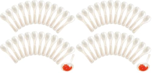 Geiserailie 24 Pieces Mother of Pearl Caviar Spoons Handcraft,3.55 Inch (Pack of 2) 48 3.55 Inch (Pack of 2)