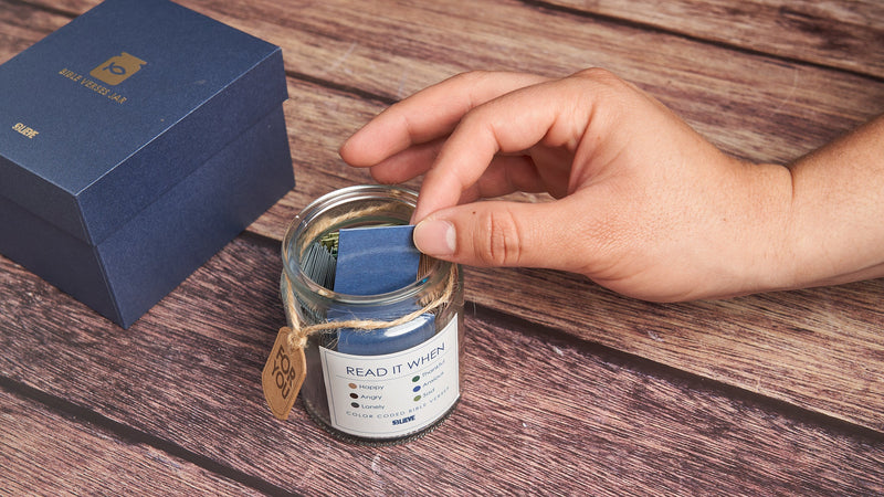 BLIEVE Read Me When Bible Verse Jar For Men Men-Navy Blue