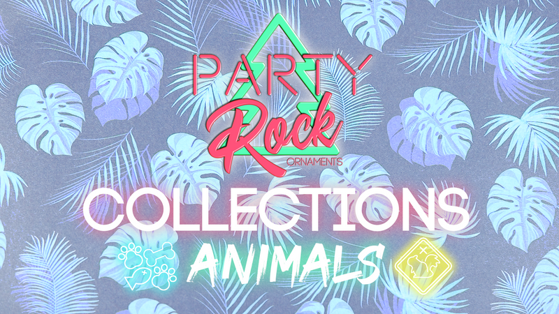 Party Rock | Paw Print Glass Ornament | Animal Collection