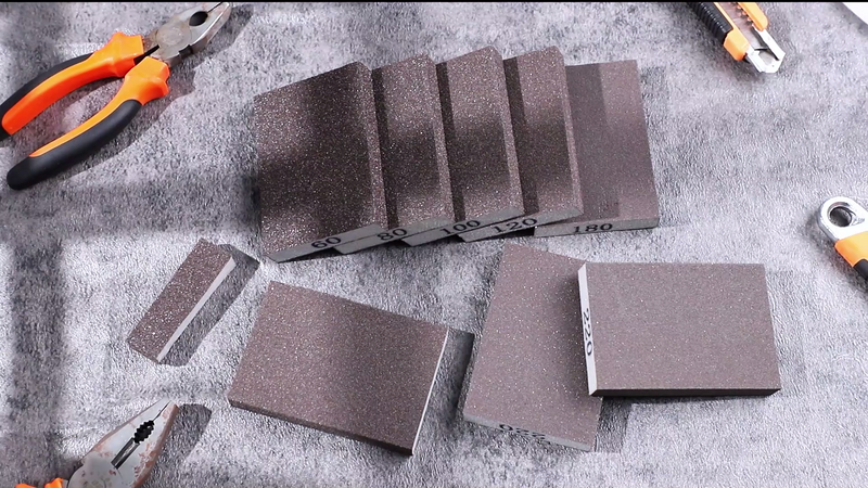 Sanding Sponge Set, 6 Grits, Wet & Dry, Can Be Cut to Size, Pack of 8 | Washable, flexible, for wood, metal, walls, plastic, ceramic, coarse to fine 60/80/100/120/180/220 8 pieces #60-#220