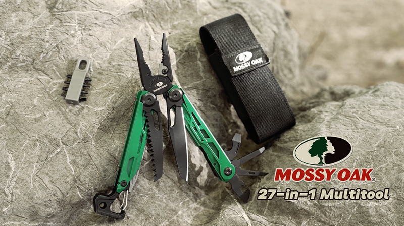 MOSSY OAK 27-in-1 CNC-Machined Multitool Pliers, Self-Locking Green