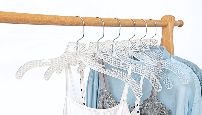 Quality Clear Plastic Hangers 12 Pack - Durable Crystal Cut Heavy Duty Hangers for Clothes, Shirts, Suits, Coats, Dresses Crystal - Suit Hangers - 12 Pack