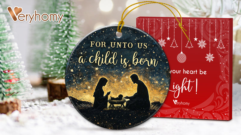 Nativity Christmas Ornament 2025 - Christian Jesus Ornaments for Christmas Tree, Silhouette Nativity Scene Ornament, Religious Gifts for Catholic Women, Men, Family, Friends