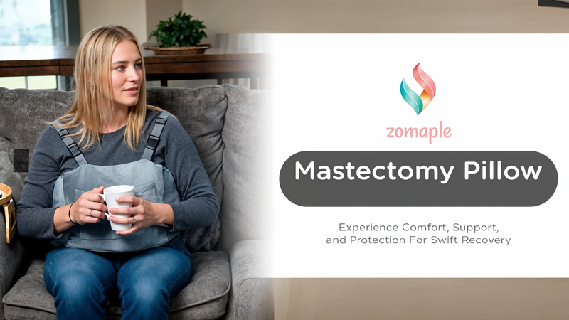 Zomaple Mastectomy Pillow - Post Surgery Pillow, Mastectomy Recovery Must Haves, Breast for After Heart Surgery, Reduction & Augmentation Patients Sleeping, Recovery Seatbelt Protection-Surgery Gift Charcoal Grey