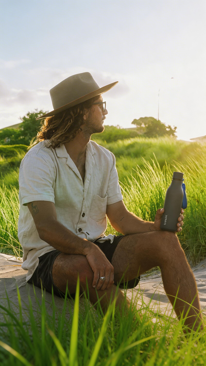BJPKPK 25oz Insulated Water Bottle, Stainless Steel Bottle with Carry Strap Dreamy Purple 25 Ounces