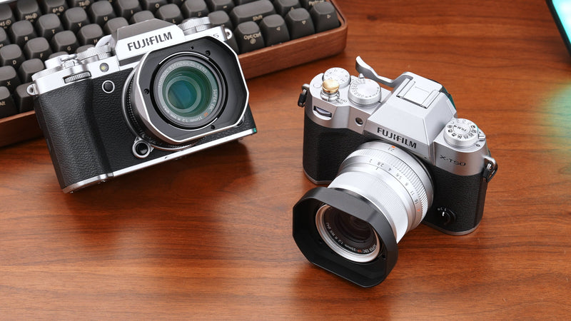 Metal Bayonet Lens Hood for Fujifilm XF 35mm F2 R WR FUJINON XF 23mm F2 R WR,XC 35mm F2,with Cap, Fuji 35mm F2 Lens Hood, Fuji 23mm F2 Lens Hood, 35mm F2 Hood, 23mm/F2 Hood, Replaces LH-XF35-2 Hood Silver