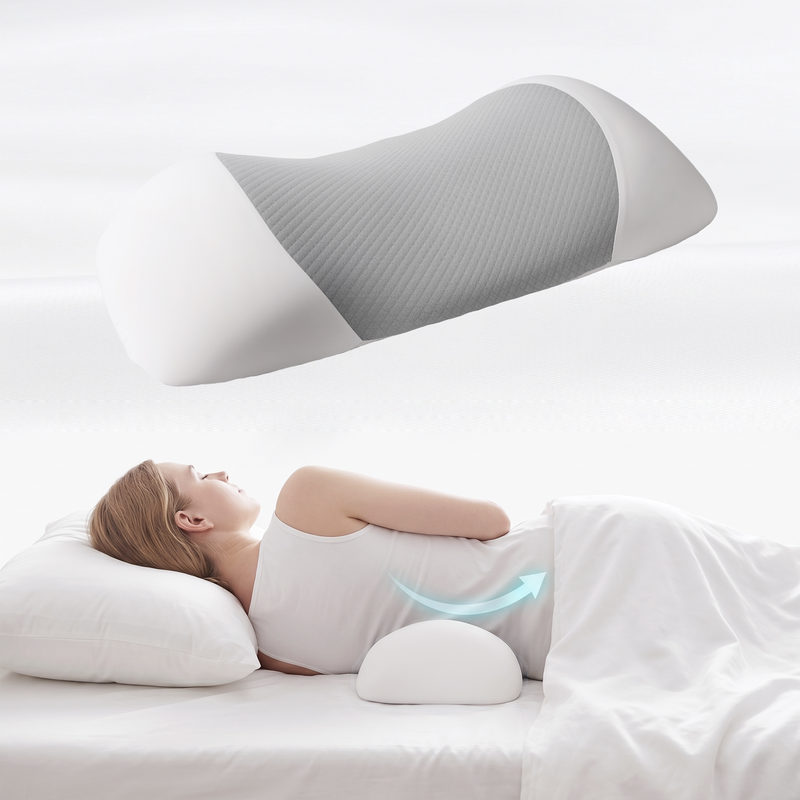 Lumbar Support Pillow for Sleeping,Premium Memory Foam Lower Back Pain Relief Bed Rest Support Pillows for Car Bed,Couch,Waist Support Care Cushion,Sleep Lumbar Pillow (Light Pink) Light Pink
