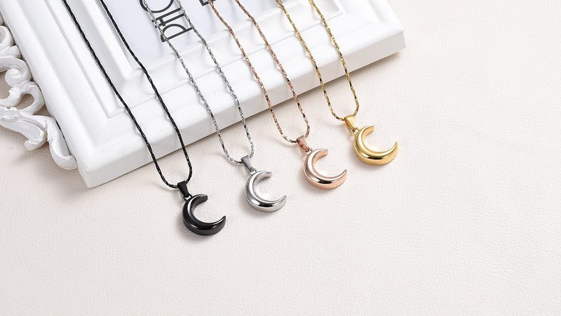 Imrsanl Cremation Jewelry for Ashes Moon Urn Necklace Stainless Steel Memorial Lockets Keepsakes Jewelry for Ashes Pendant - Fill kit Silver Star