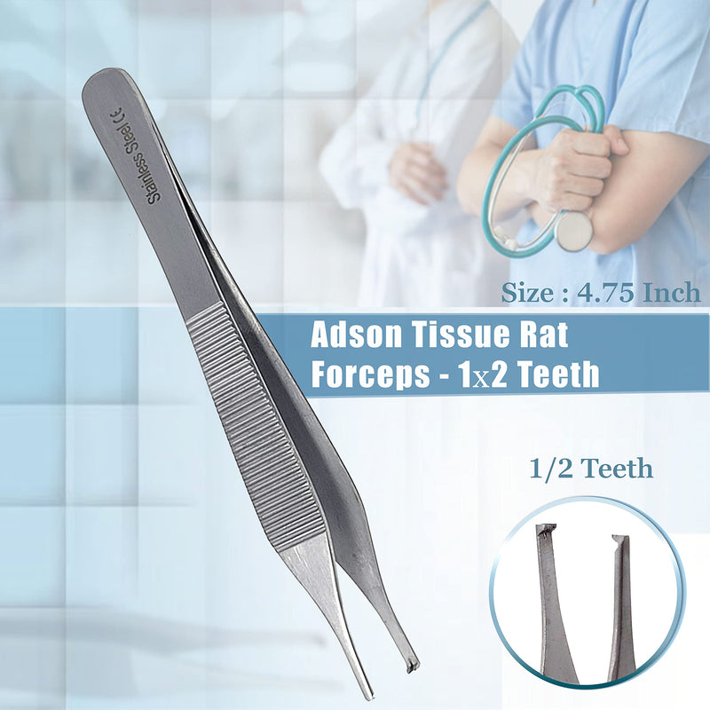 [Australia - AusPower] - Premium A2ZSCILAB 5 Pieces Veterinary Needle Holder Scissors Hemostat Forceps Tweezers Instruments (All in One) 