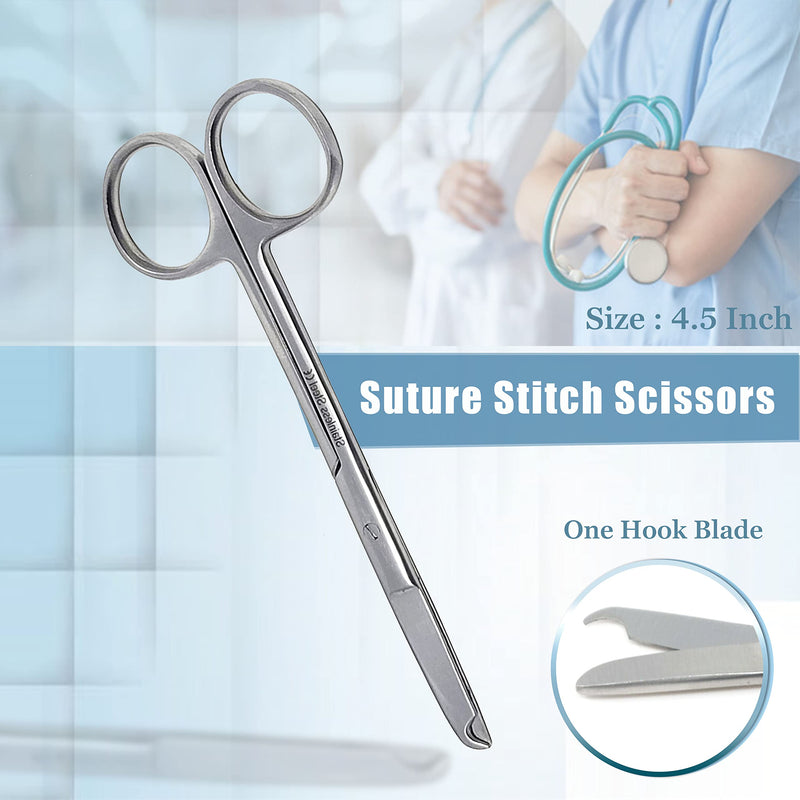 [Australia - AusPower] - Premium A2ZSCILAB 5 Pieces Veterinary Needle Holder Scissors Hemostat Forceps Tweezers Instruments (All in One) 