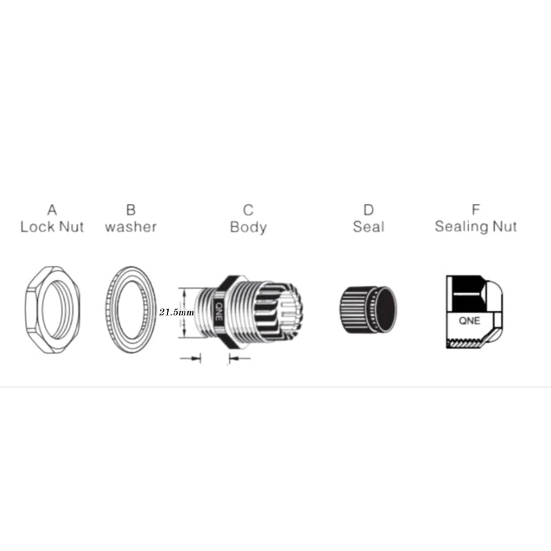 [Australia - AusPower] - 10 Pack Waterproof Cable Gland, NPT 1/2" Thread(6-12mm),Waterproof Strain Relief Cord Connector Grip,Made of PA66 Material NPT 1/2" (10Pcs) Black 