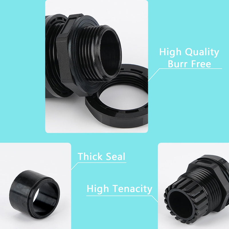 [Australia - AusPower] - 10 Pack Waterproof Cable Gland, NPT 1/2" Thread(6-12mm),Waterproof Strain Relief Cord Connector Grip,Made of PA66 Material NPT 1/2" (10Pcs) Black 