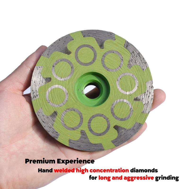 [Australia - AusPower] - 4 in.x 5/8-11 in. Smooth Grinding Resin Filled Diamond Cup Wheel for Angle Grinder, Resin Filled Diamond Grinding Wheel for Granite Marble Engineered Stone 16 PCS Segments #30 Coarse 