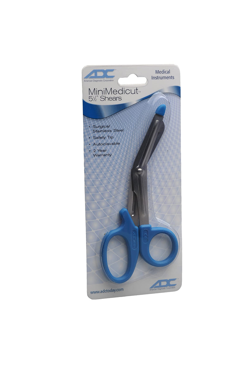 [Australia - AusPower] - ADC 321 MiniMedicut Nurse Shears, Medical Grade, Stainless Steel with Safety Tip, 5.5" Length, Cheetah 1 Count 