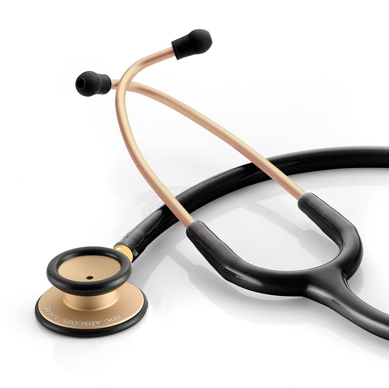[Australia - AusPower] - ADC 619CHM Adscope Lite Model 619 Ultra Lightweight Clinician Stethoscope with Tunable AFD Technology, Champagne Finish with Black Tubing 