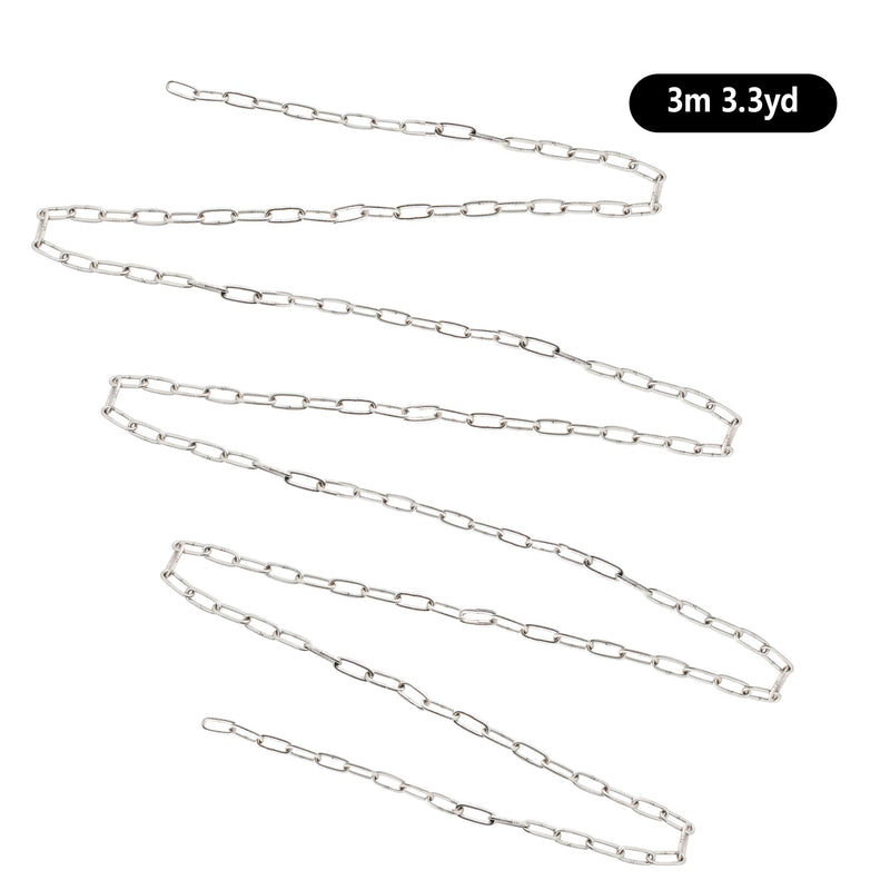 [Australia - AusPower] - 5/42inch(3mm) 3.3yd (3m) 304 Stainless Steel Chain Suspension Chain Clothesline Chain Guardrail Chain Small Pet Chain for Clothes Hanger，Guardrail，Gate，Small Pet 3.3yd,5/42inch 