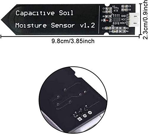 [Australia - AusPower] - Aideepen 6 Pieces Soil Moisture Sensor Hygrometer Module V1.2 Capacitive Corrosion Resistant Module for Plant Watering DIY Kits 