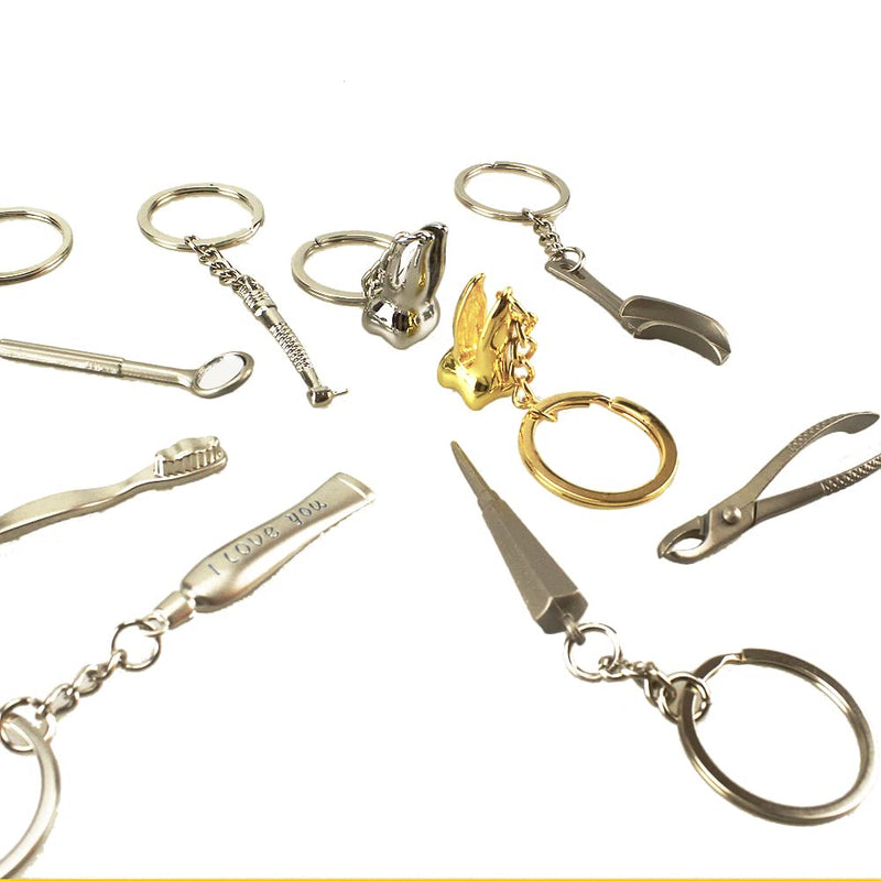 [Australia - AusPower] - airgoesin 4pcs Assorted Keychain Dentist Dental Lab Promo Great Gift Assorted 8pcs Kit Keyring 