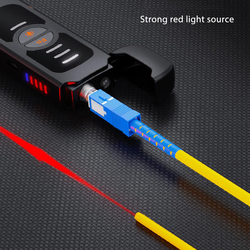 [Australia - AusPower] - Visual Fault Locator Kit, VFL Tester Kit, Visual Fault Locator Network Cable Tester, 5KM Fiber Optic Cable Source Tester VFL Red Light Pen for Network Test Support FC SC ST Port 