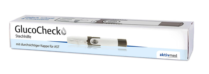 [Australia - AusPower] - GlucoCheck Lancing Aid and 100 Universal Lancets by Gluco Check (Value Set) For obtaining a drop of blood for measuring blood glucose in diabetes. 