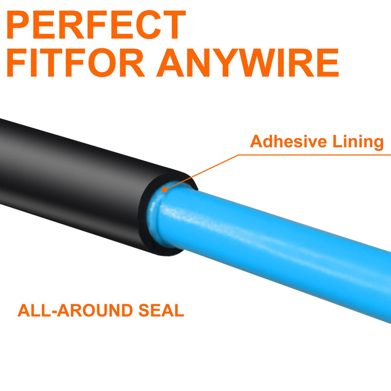 [Australia - AusPower] - 3/8 Inch Heat Shrink Tubing - 25Ft 3:1Ratio Waterproof Heat Shrink Tubin - Adhesive Lined,Dual Wall Adhesive Shrinkable Wire Wrap Tube - Black (1, Black, 3/8"(9.5mm)-25Ft) 1 