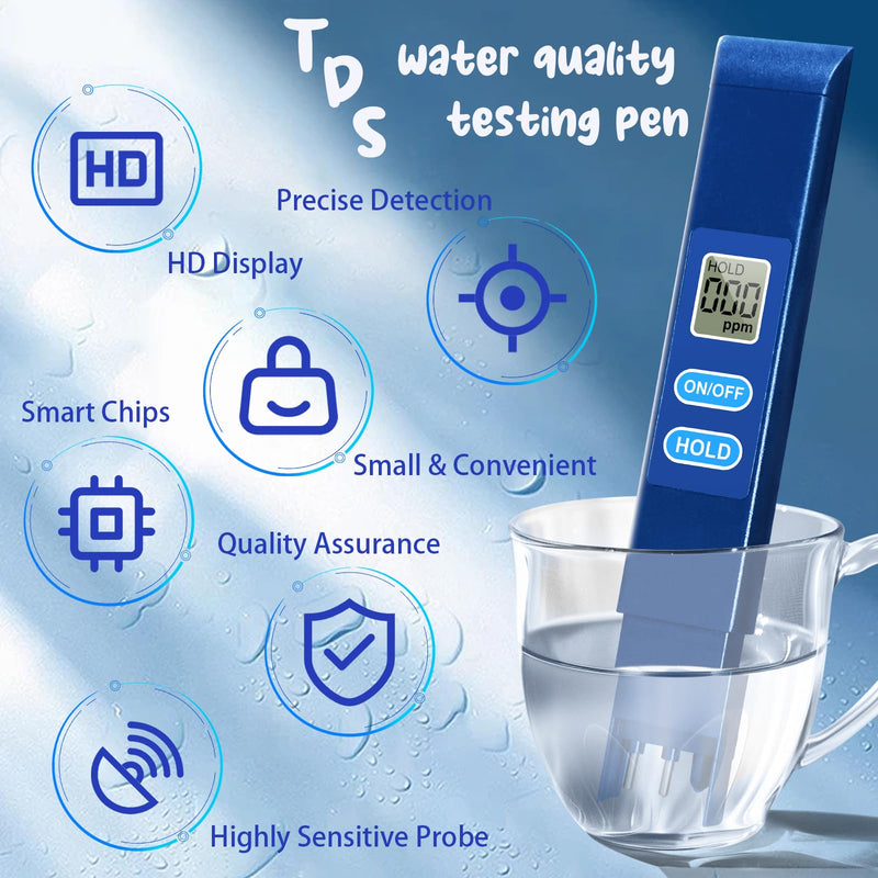 [Australia - AusPower] - 2 PCS TDS Meter-Digital Water Tester, Dissolved Solids Test Kit, Fast & Accurate Measurements - Ideal for Drinking, Tap, Pond, Well, Pool, Aquarium, RO/DI, Hydroponics 