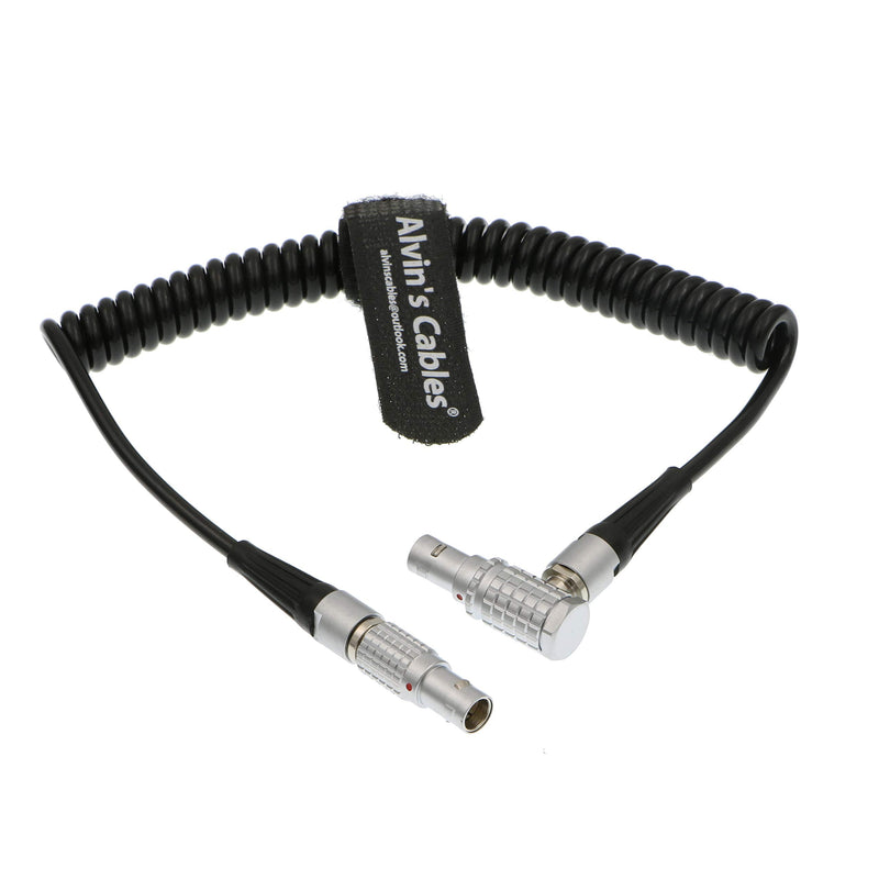 [Australia - AusPower] - Alvin's Cables 5 Pin Timecode Coiled Cable for Sound Devices ZAXCOM DENECKE XL-LL Right Angle 5pin 
