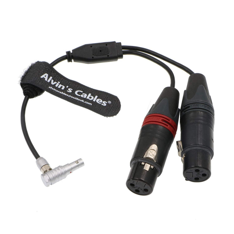 [Australia - AusPower] - Alvin's Cables Right Angle 5 Pin Male to Two XLR 3 Pin Female Audio Input Cable for Z CAM E2 Camera 