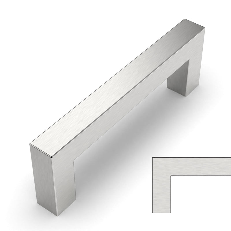 [Australia - AusPower] - Amerdeco 10 Pack Brushed Satin Nickel Cabinet Pulls 3 Inch(76mm) Hole Centers Kitchen Cabinet Handles Cabinet Hardware Cupboard Handles Square Drawer Pulls 6003 