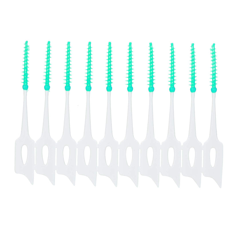 [Australia - AusPower] - 160PCS Interdental Brushes Ultra Tight Bristles Tooth Interdental Cleaners Silicone Toothpick Brush Disposable Teeth Soft Picks, Green 