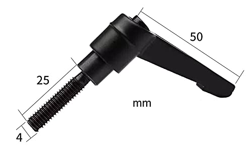 [Australia - AusPower] - Anawakia Set of 4 Clamping Lever Handles, M4 Stainless Steel Male Thread, Adjustable Handle, Machine Handles, Clamping Lever External Thread (25 mm) 25mm 