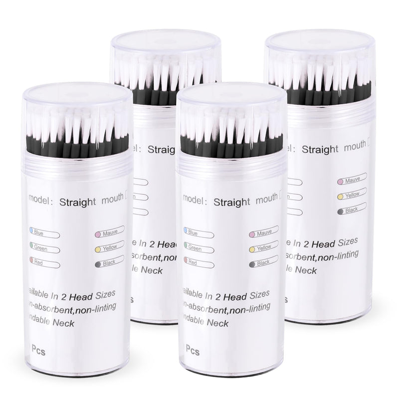 [Australia - AusPower] - 400 Pcs Disposable Dental Micro Applicators Fluoride Applicator with Dispenser, Black Bendable Applicator Brush Microbrush Applicator Tips Dental 