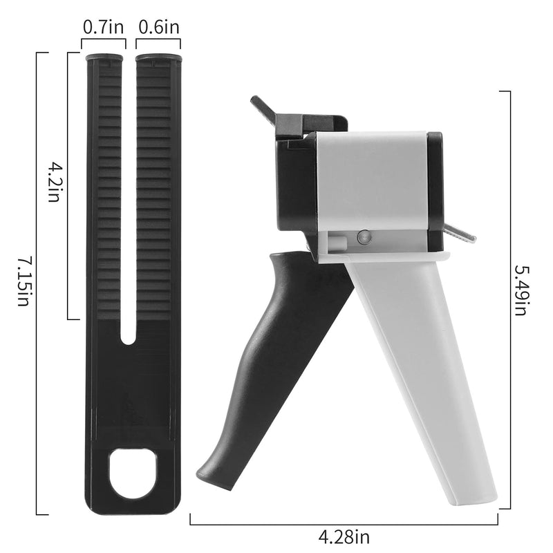 [Australia - AusPower] - Annhua Dispenser Gun Kit 50ml Dental Impression Material Dispensing Guns, Solid Epoxy Gun 1:1/2:1 for Dispense Dental Resin Materials, Adhesive and Glue 