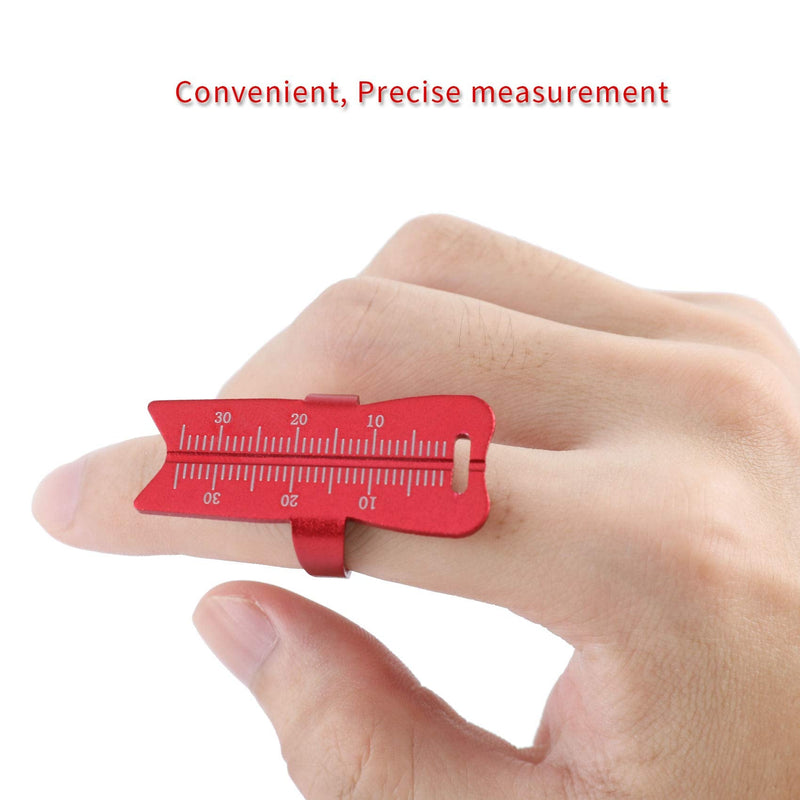 [Australia - AusPower] - Endodontic Measuring Ring File Finger Ruler Red, Aluminium Dental Root Canal Measurement Instrument 3.5-cm, 1.4-Inch, Easy to Use - Lightweight & Durable 