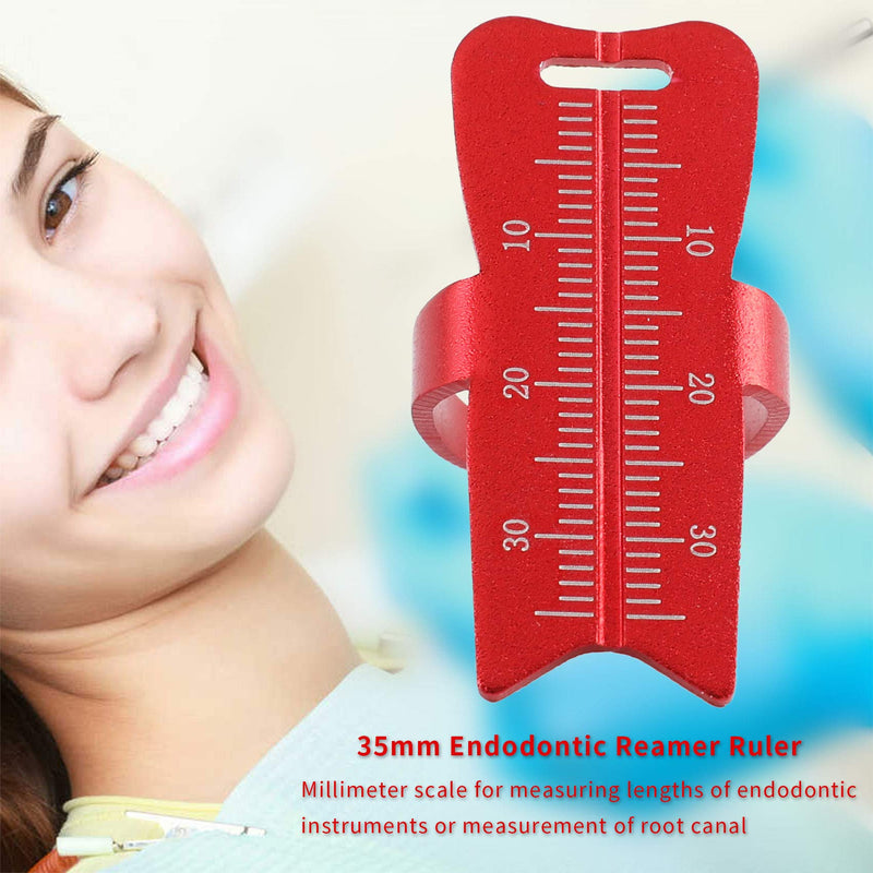 [Australia - AusPower] - Endodontic Measuring Ring File Finger Ruler Red, Aluminium Dental Root Canal Measurement Instrument 3.5-cm, 1.4-Inch, Easy to Use - Lightweight & Durable 