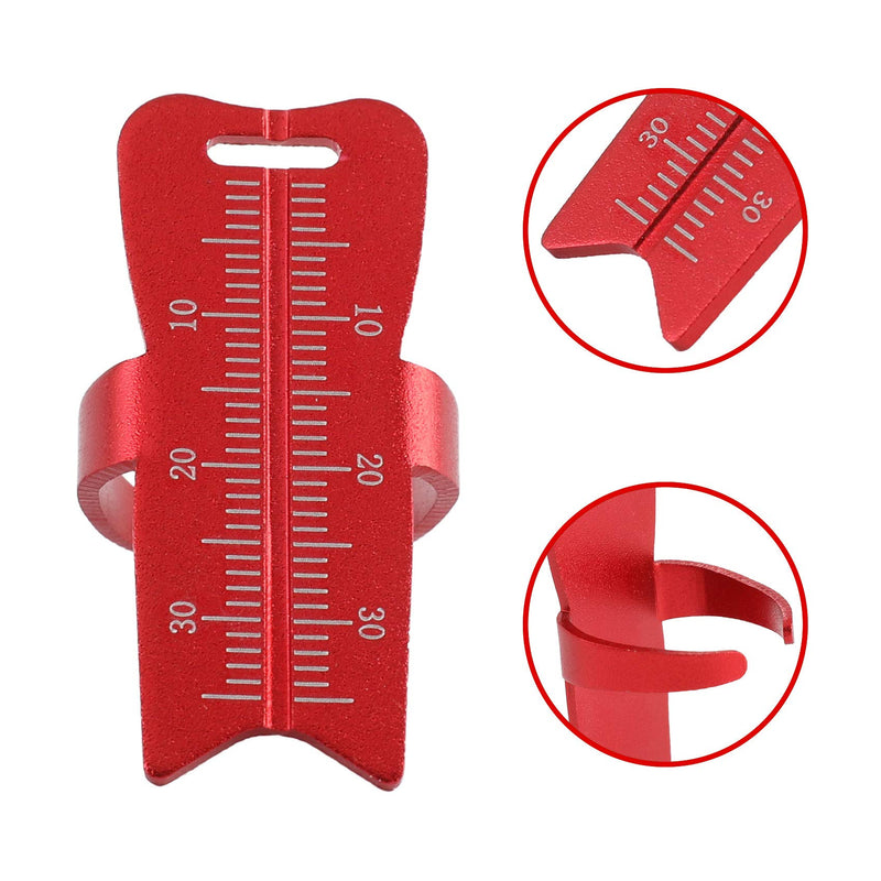[Australia - AusPower] - Endodontic Measuring Ring File Finger Ruler Red, Aluminium Dental Root Canal Measurement Instrument 3.5-cm, 1.4-Inch, Easy to Use - Lightweight & Durable 