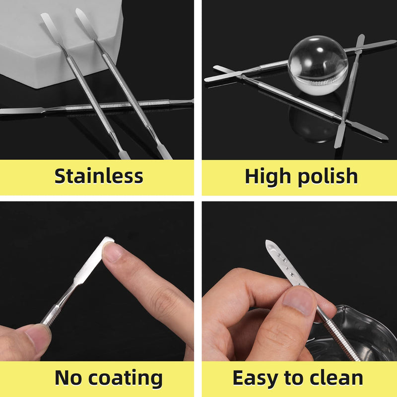 [Australia - AusPower] - Annhua 3 Pcs Dental Cement Spatula Dental Mixing Spatula, Stainless steel Lab Restorative Double Ended Instrument for Mixing Cement, Alginate and Sculpting Dental Wax 