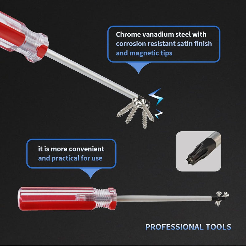 [Australia - AusPower] - Antrader Perforated Manual T10 3mm Torx Tamper Proof Security Screwdriver T10 x 75mm Red 