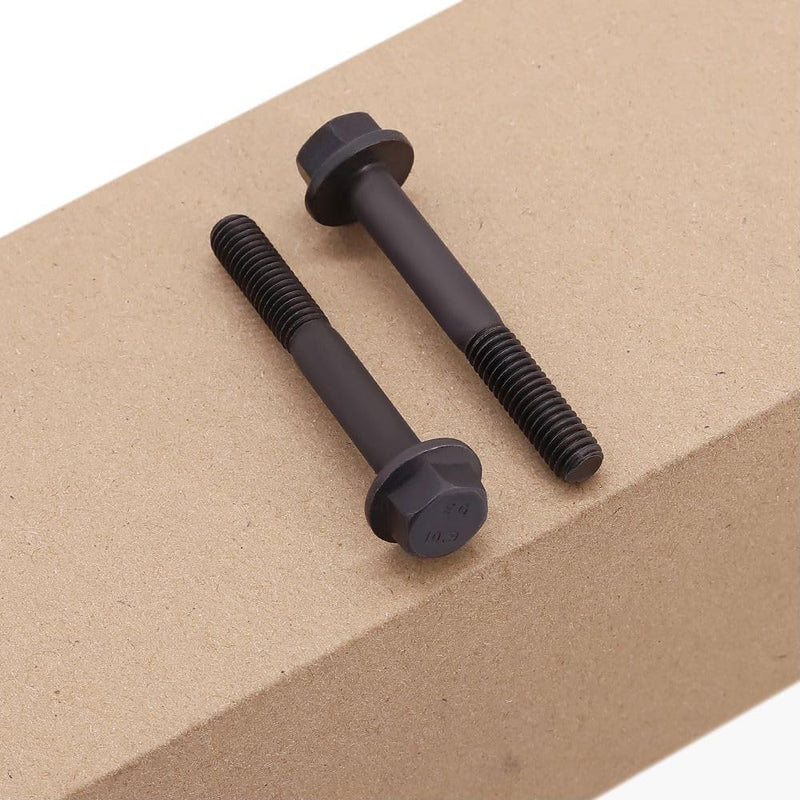 [Australia - AusPower] - M10-1.5 x 65mm (6 pcs) Flanged Hex Bolt Screws Black Oxide Finish, 10.9 Grade Alloy Steel, Large Flange Washer Head, DIN6921/GB5789, Partial Thread M10-1.5 x 65mm 6 