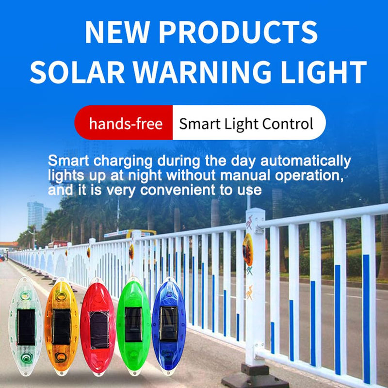 [Australia - AusPower] - Aolyty Solar Strobe Warning Light Outdoor Waterproof Bright Solar Safety Flashing Light Road Signs for Construction Site, Traffic, Dock, Marine, Stop Sign (Green) Green 