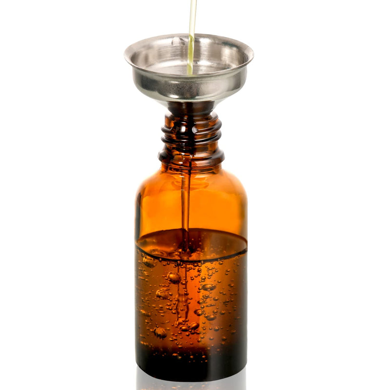 [Australia - AusPower] - AOZITA 4 Pack, 2 oz Dropper Bottles with 1 Funnel & 4 Labels - 60ml Thick Dark Amber Glass Tincture Bottles with Eye Droppers - Leakproof Essential Oils Bottles Blank Dropper 