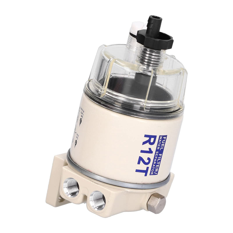 [Australia - AusPower] - Fuel Water Separator, R12T, 30 GPH Flow Rate Marine Spin-On Fuel Filter Water Separator with Self-Bleeding Drain Replacement 