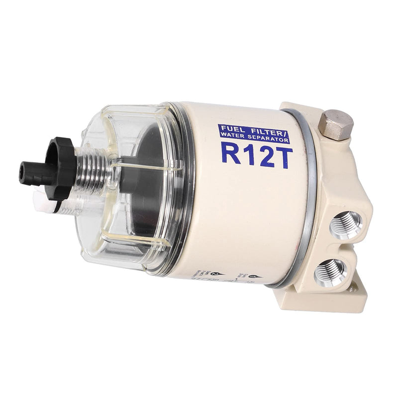 [Australia - AusPower] - Fuel Water Separator, R12T, 30 GPH Flow Rate Marine Spin-On Fuel Filter Water Separator with Self-Bleeding Drain Replacement 