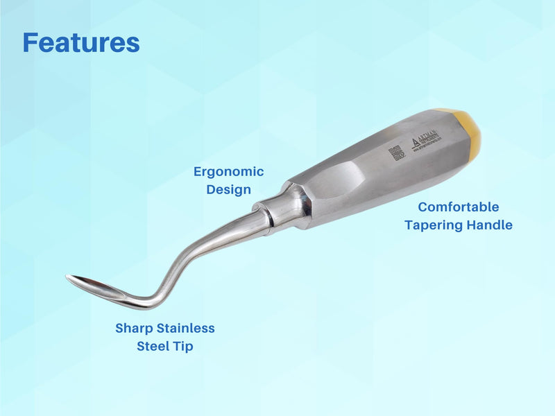 [Australia - AusPower] - Angular Dental Root Extraction Elevator Left and Right Surgical Root Tip Extraction 