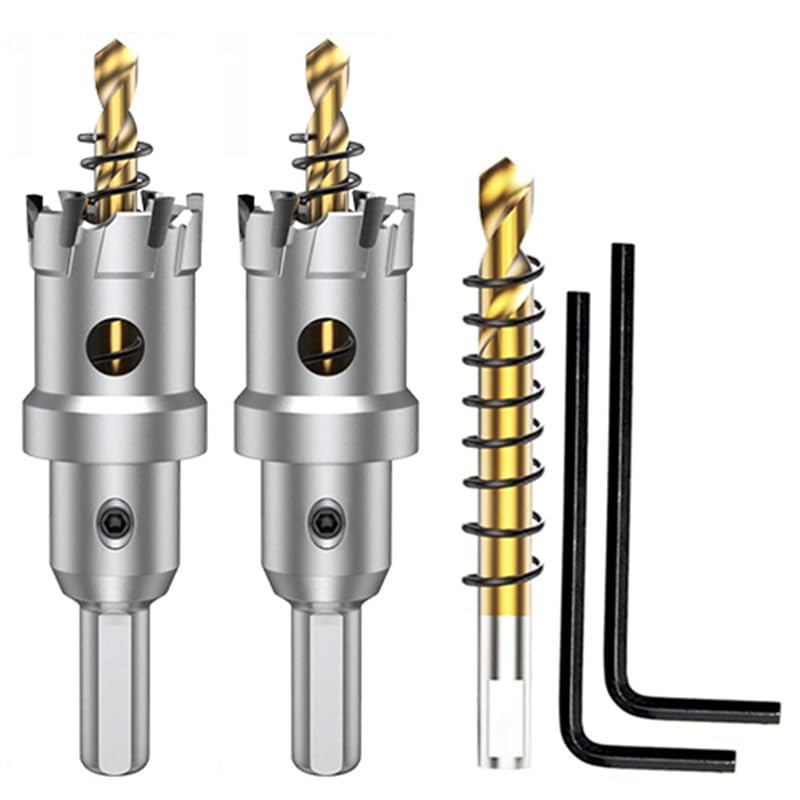 [Australia - AusPower] - ASNOMY 3Pcs TCT Hole Saw set for Hard Metal, 1 Inch Tungsten Carbide Tipped Hole Saw Cutter with Titanium-Plated Pilot Drill bit for Metal, Stainless Steel, Iron, Wood, Plastic 25.5mm | 1'' 